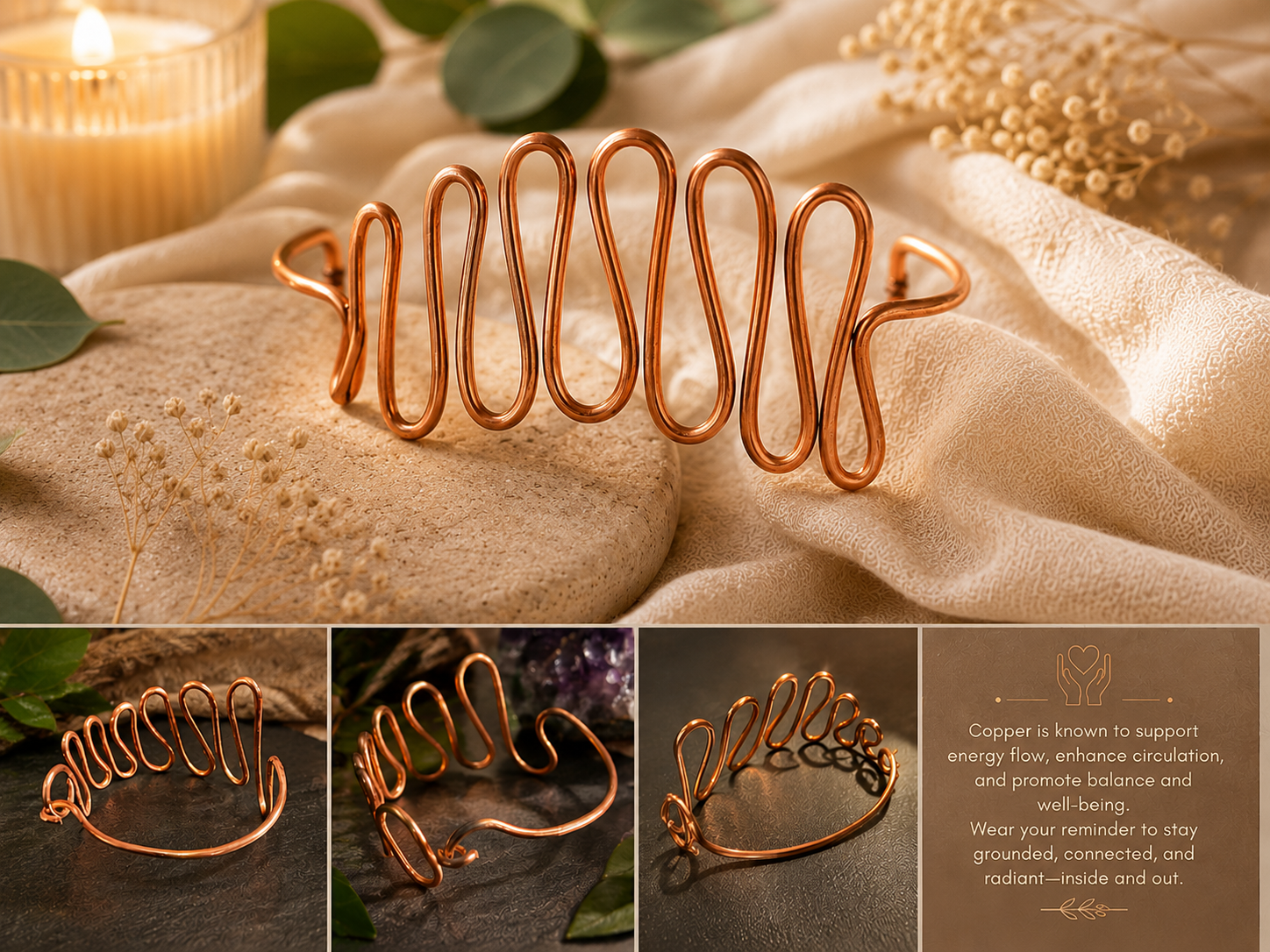 Copper Flow Cuff Bracelet